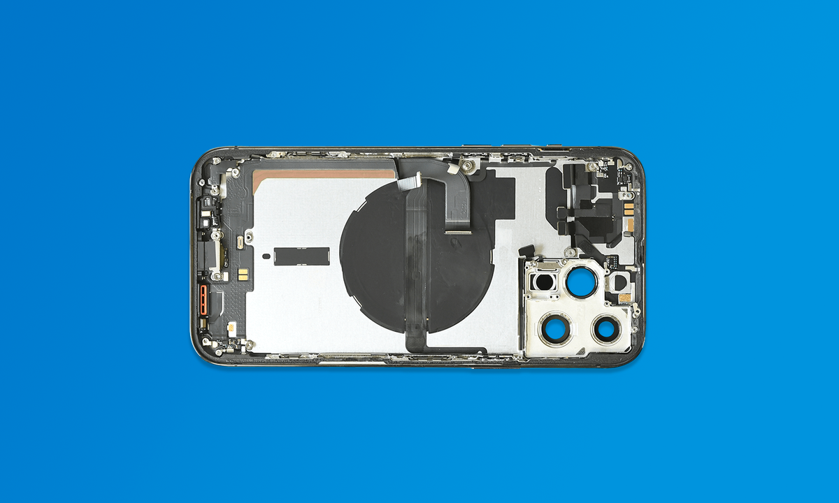 Interno dell'iPhone durante il controllo